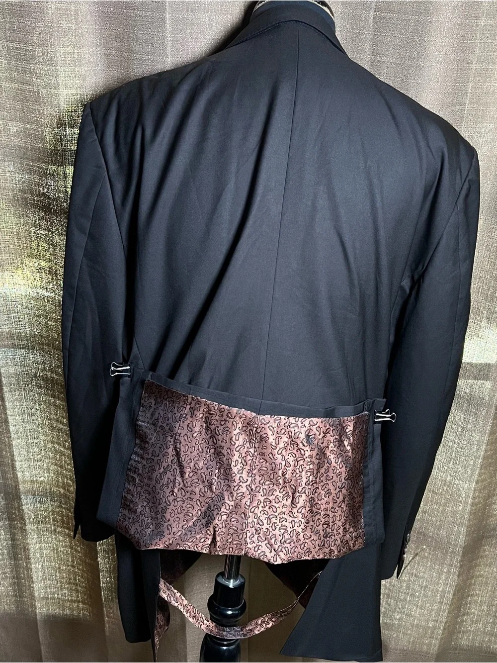 Vitale Barberis Canonico Revenge Brown Paisley Lined Wool Men’s Blazer 48L